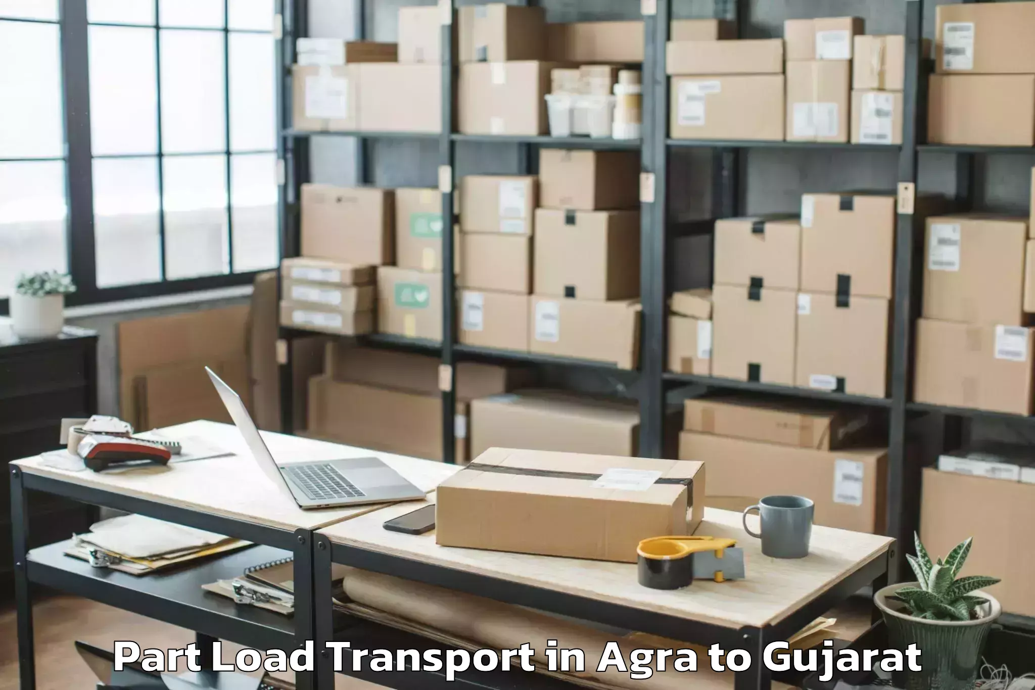 Professional Agra to Jamkandorna Part Load Transport